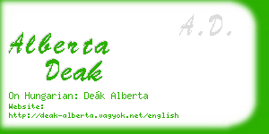 alberta deak business card